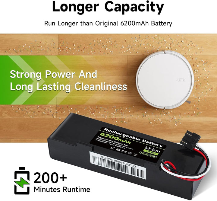 Mspalocell 6200mAh 14.8V Ersatzakku Kompatibel mit Xiaomi Mop, Mop 2s, Mop Pro, STYTJ02YM, Akku für