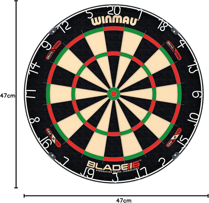 WINMAU Blade 6 Series Professional Bristle Klassische Dartboard Blade 6 Dual Core, Blade 6 Dual Core