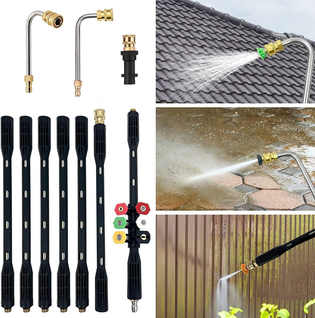 Druckwascher-Verlängerungslanzen-Set, 10-teilig, 4000PSI, 1/4-Zoll-Schnellkupplung, mit 6 Düsenaufsä