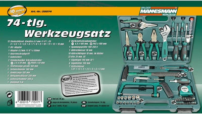 Brüder Mannesmann Werkzeuge 74-teilig Werkzeugsatz, 1 Stück, M29074, (L x B x H) 375 x 285 x 83 mm