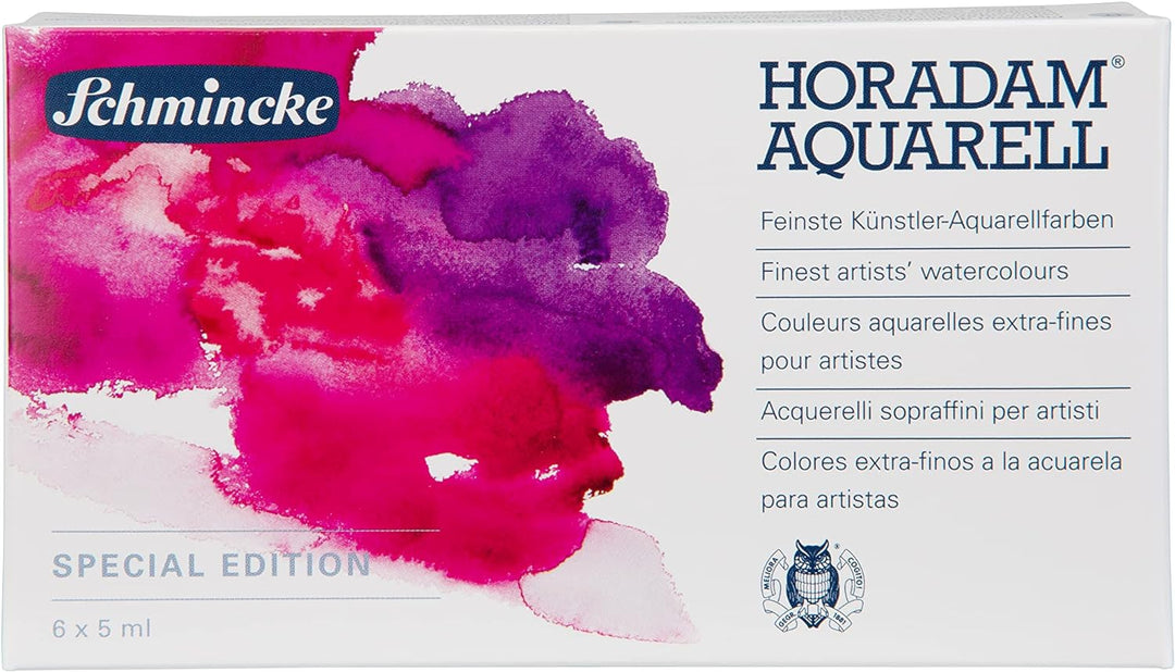 HORADAM AQUARELL feinste Künstler-Aquarellfarben, Kleiner Metallkasten mit 6X 5 ml Tuben