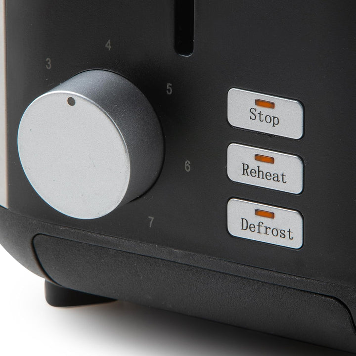 DOMO DO967T Toaster Langschlitz 4 Scheiben - 3 Funktionen: rösten, auftauen, abbrechen - 7 Temperatu