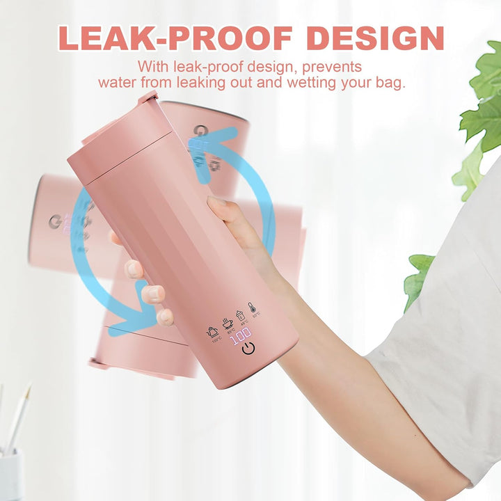 Flintronic Reise Elektrisch Wasserkocher, 475ML Electric Kettle, 220 V/ 300W Thermoskanne, 304 Stain
