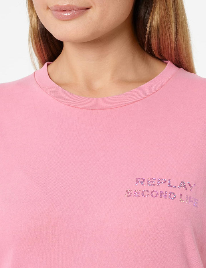 Replay Damen T-Shirt XL 363 Bright Fuchsia, XL 363 Bright Fuchsia