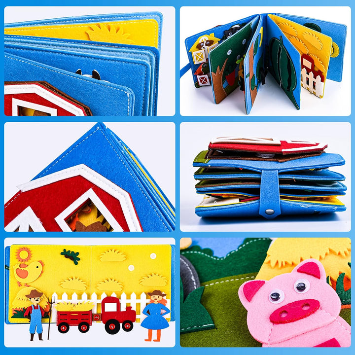 Quiet Book® | 3D Filz Beschäftigungsbuch Pädagogisches Sensorisches Spielzeug | Vorschulkinder Lerne