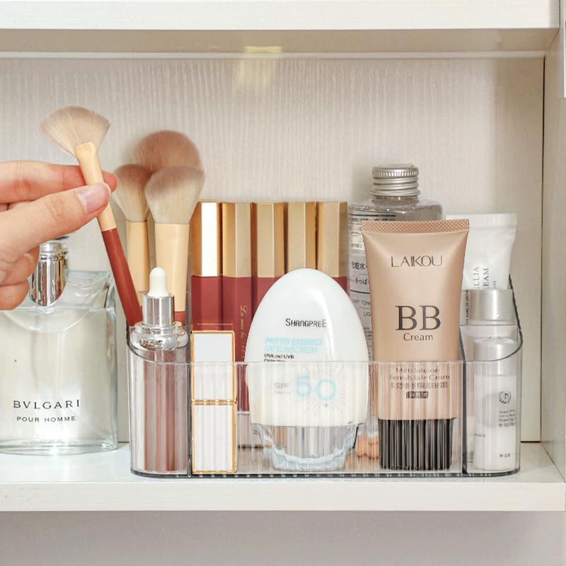 Make Up Organizer, Pinselhalter mit 7 Fächer, Transparent Badezimmer Organizer, Make up pinsel organ