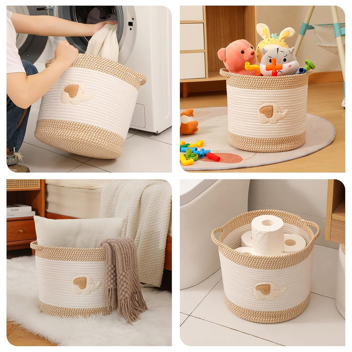 Elefant Kinderspielzeugkorb Aufbewahrungskorb Wickeltisch Korb Bad Organizer Kinderzimmer Baumwollse