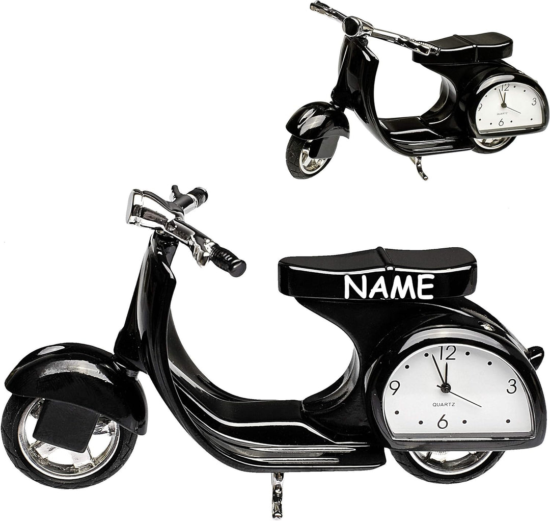 alles-meine.de GmbH kleine - Tischuhr/Miniatur - Uhr - Motorrad - Roller/Motorroller - aus Metall -
