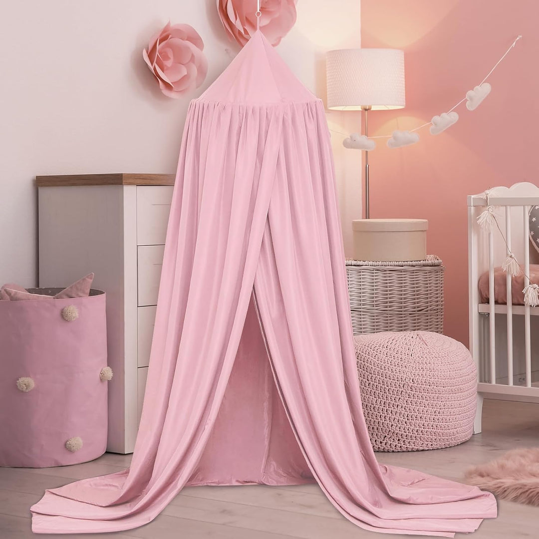 SESAMIS Baldachin Kinderzimmer, Betthimmel Babybett Kinderzimmer 4 Farben, Hängende Rund Princess In