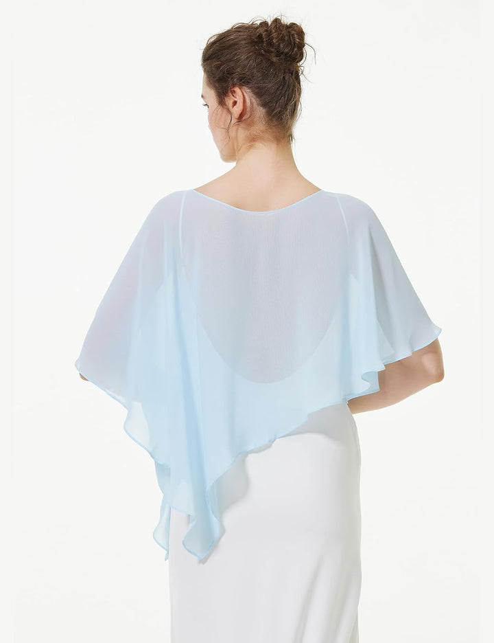 BEAUTELICATE Damen Chiffon Schal Stola Eleganten Cape Umhang für Braut Sommer Hochzeits Festliche Ab