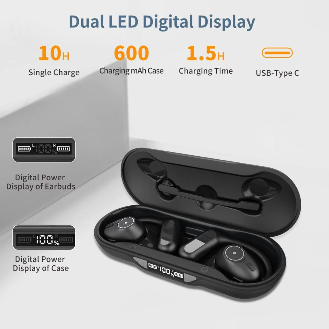 BANIGIPA Open Ear Kopfhörer mit abnehmbarem Mikrofon, True Wireless Earbuds mit DSP Geräuschunterdrü
