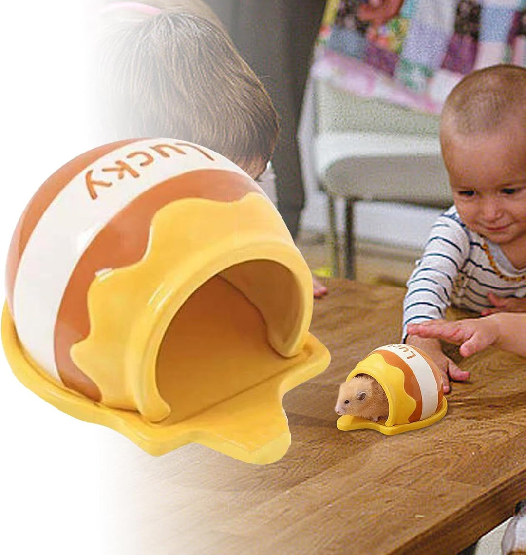 usefulbeauty Keramik-Hamsterhaus, Haustier-Hamsterhaus | Sommer-Cartoon-Hamster-Haus - Haustiernest