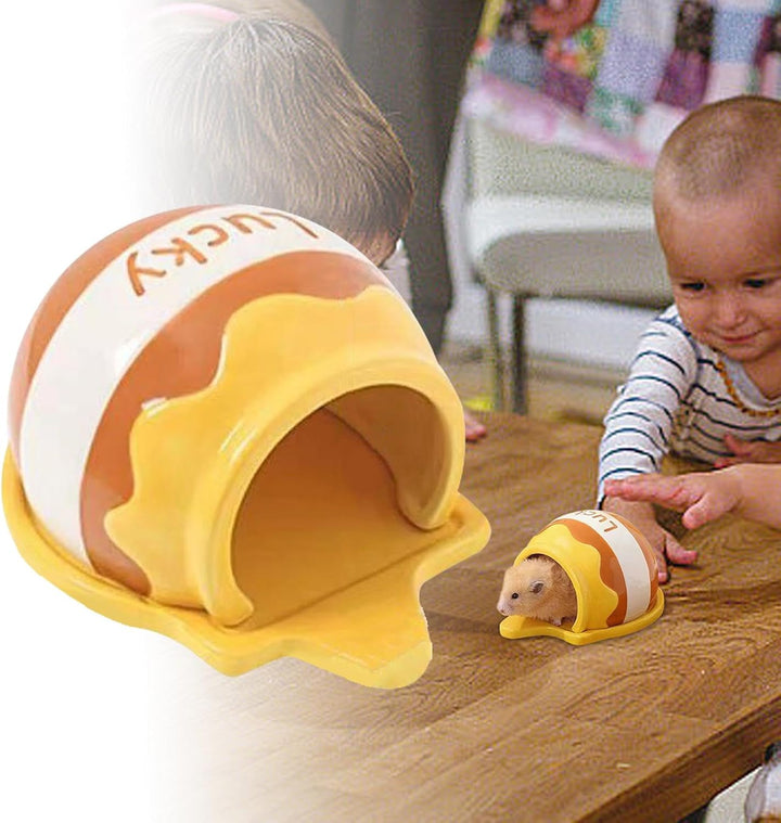 usefulbeauty Keramik-Hamsterhaus, Haustier-Hamsterhaus | Sommer-Cartoon-Hamster-Haus - Haustiernest