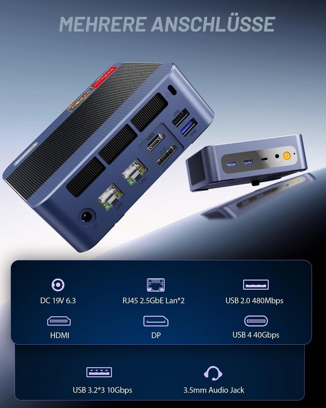 BOSGAME M4 Neo OCulink Mini Gaming PC, mit AMD Ryzen 7 7840HS 8 Kerne 16 Threads Bis zu 5,1 GHz Proz
