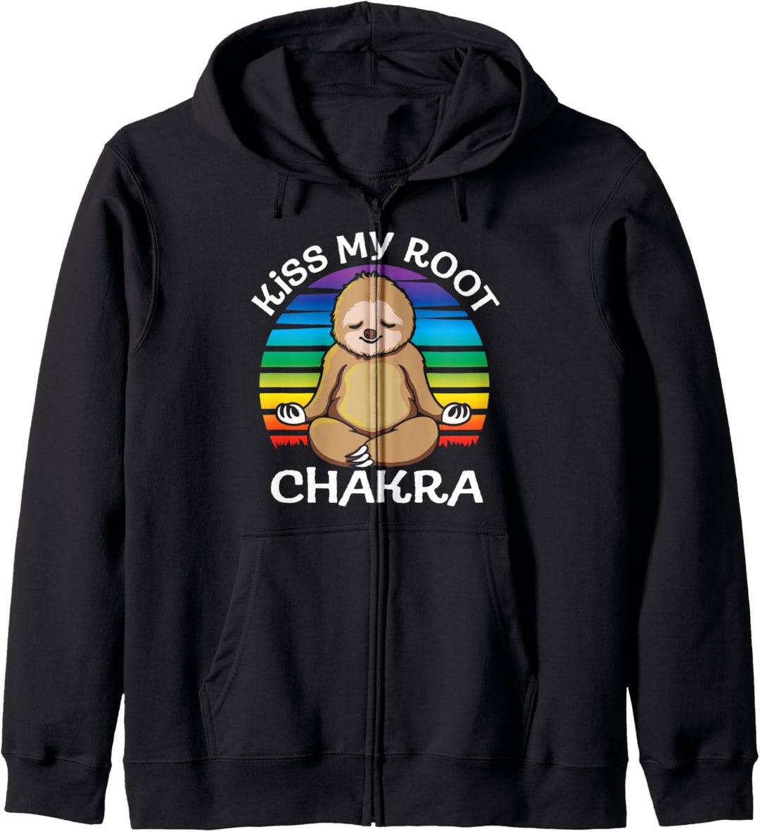 Zen Meditation Faultier Yoga Küssen Sie meine Wurzel Chakra Kapuzenjacke