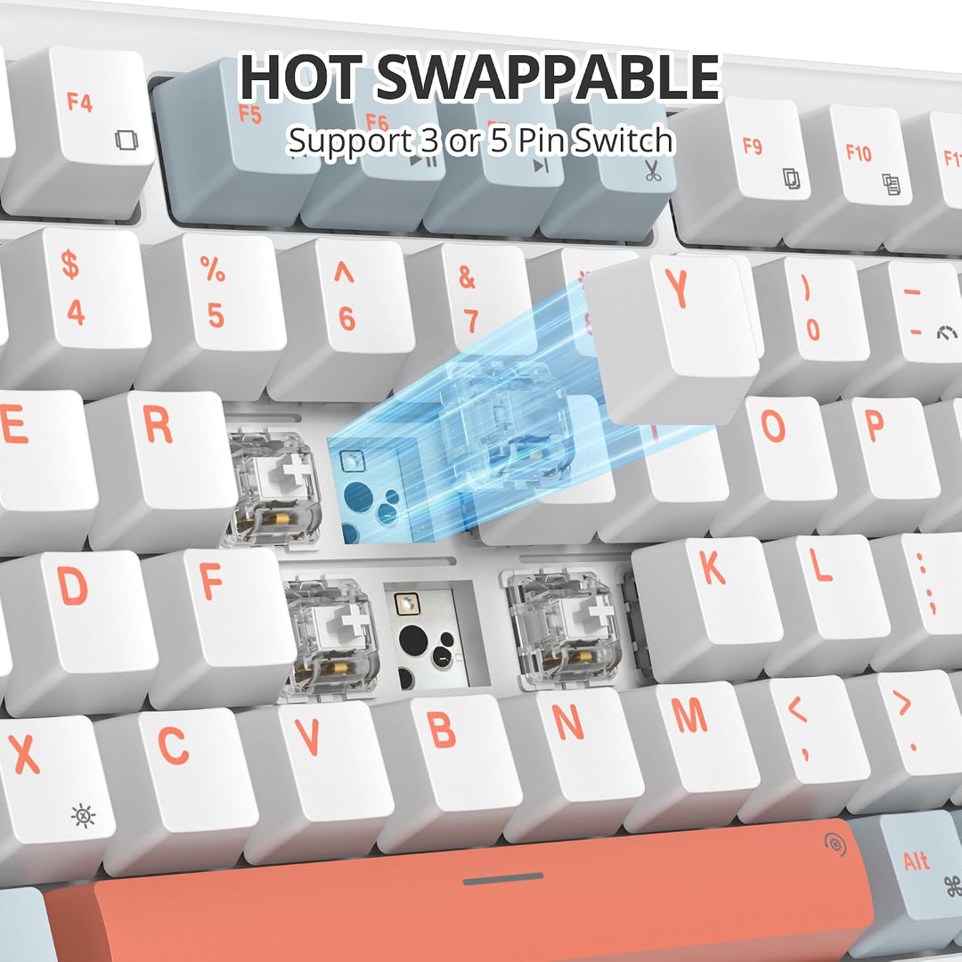 SOLIDEE Verkabelte Mechanische Gaming Tastatur 75 Prozent,hot-swap-fähige Mechanische Tastatur mit G