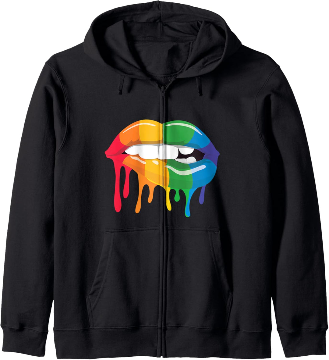 LGBT Lippen Regenbogen Mund Bisexuell Liebe LGBTQ Kapuzenjacke