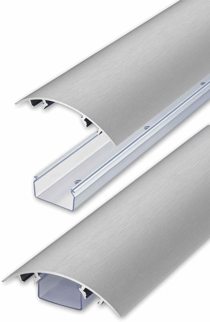 TV Design Aluminium Kabelkanal Edelstahl gebürstet Look in verschiedenen Längen von ALUNOVO (Länge: