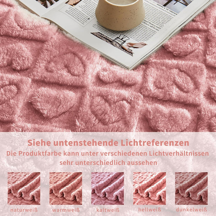 FY FIBER HOUSE Throw Blankets with Heart Checkered,Soft Warm Blankets for Lover Mom Father Friends G