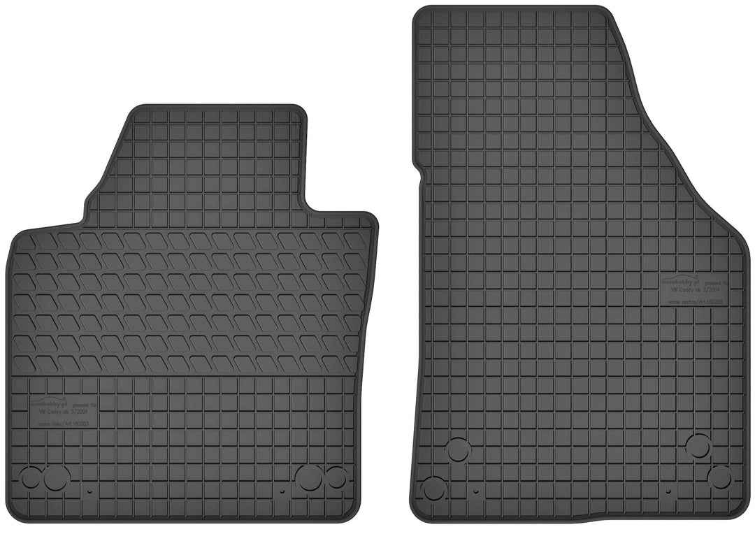 Motohobby Gummimatten Vorne Gummi Fussmatten Satz für VW Volkswagen Caddy Typ 2K (ab 2003) - 2-teili
