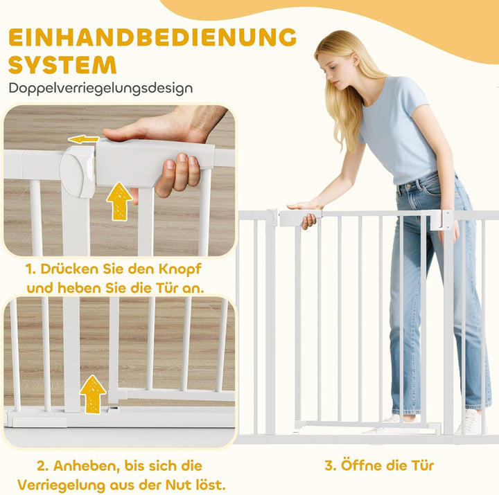 PawHut Treppenschutzgitter Absperrgitter Hund Schutzgitter ohne Bohren 76-103 x 76 cm Türschutzgitte