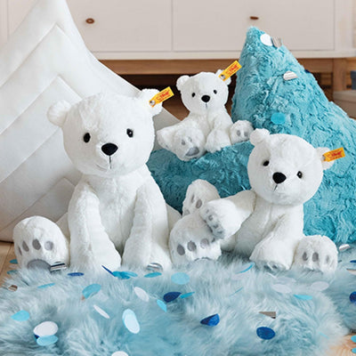 Steiff Kuscheltier Lasse Eisbär, Süsses Stofftier mit Kunststoffaugen, Kinder, Jungen & Mädchen, Sof
