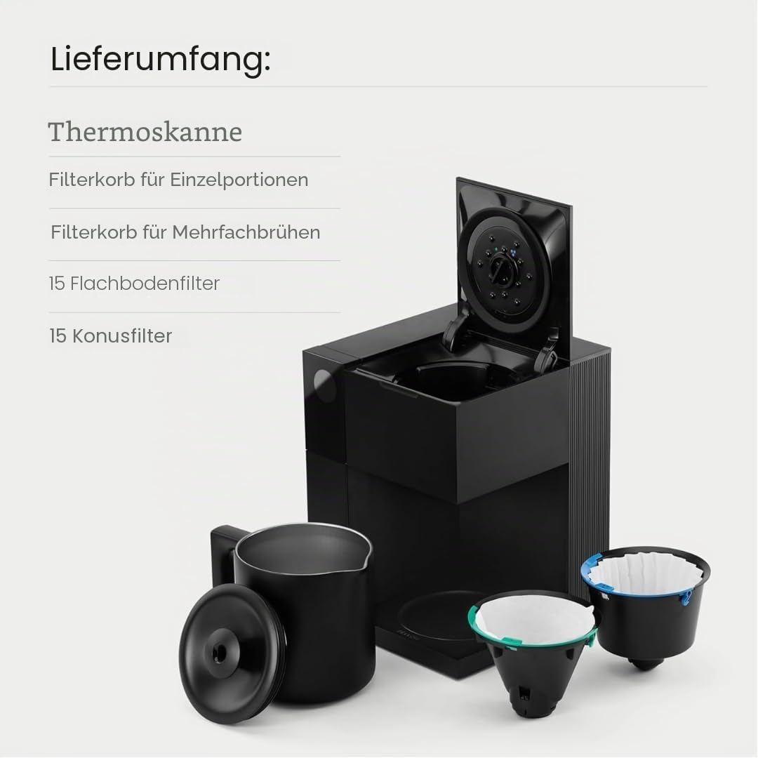 Fellow Aiden Precision Coffee Maker, Countertop 10-cup Drip Coffee Brewer, Matte Black, EU Type F Pl
