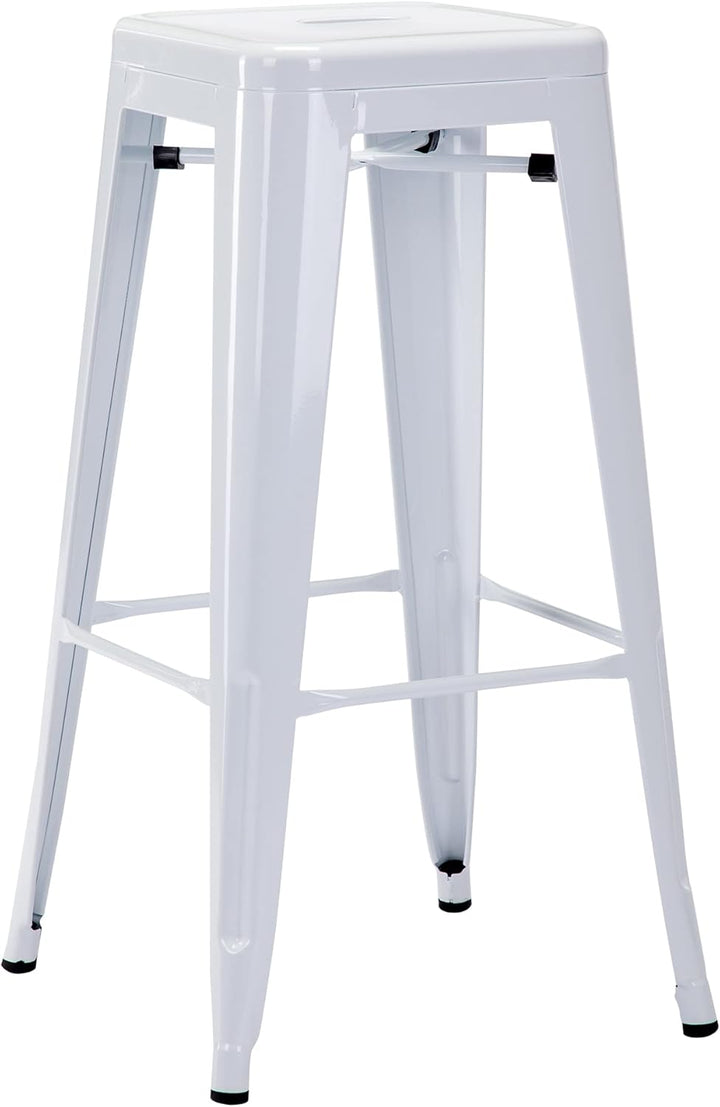 Duhome Barstuhl Eisen Barhocker, Sitzhöhe 76cm Tresenhocker, Stapelbar Metall Bistrohocker mit Fusss