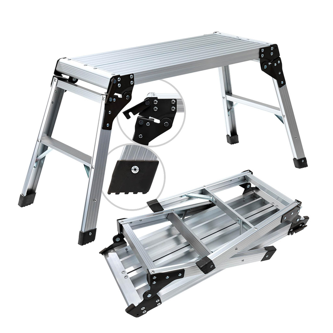𝐂𝐑𝐀𝐅𝐓𝐅𝐔𝐋𝐋 Arbeitsplattform CF-107A | 𝟑 𝐉𝐀𝐇𝐑𝐄 𝐆𝐀𝐑𝐀𝐍𝐓𝐈𝐄 - Alu Leiter - Klappbar - Bis 150kg - Arbeitsb