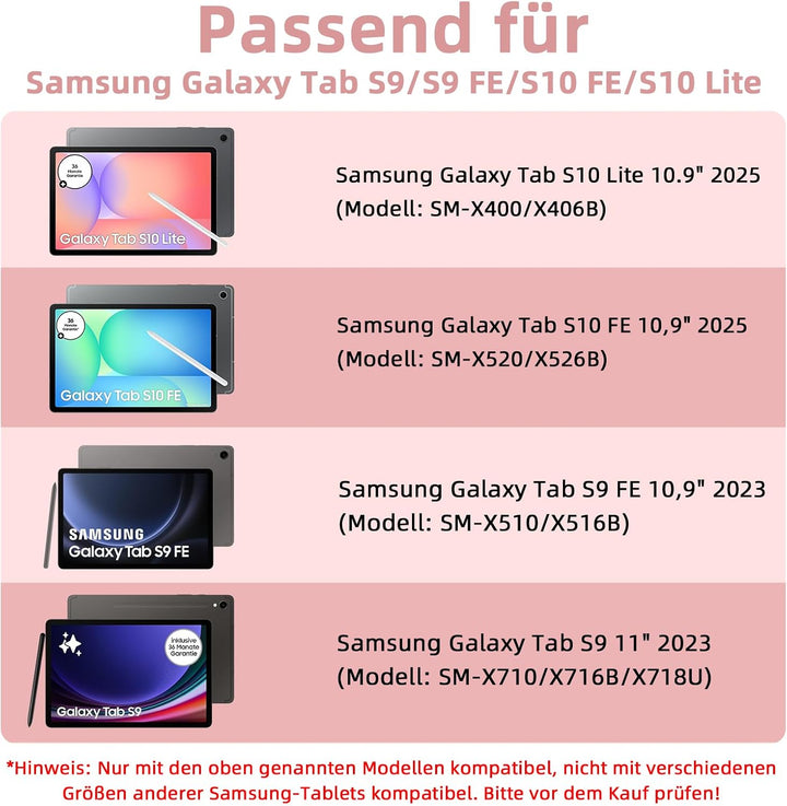 Bettdow für Samsung Galaxy Tab S10 Lite/S10 FE 10.9" 2025 Tastatur Hülle, Deutsch QWERTZ Layout Abne