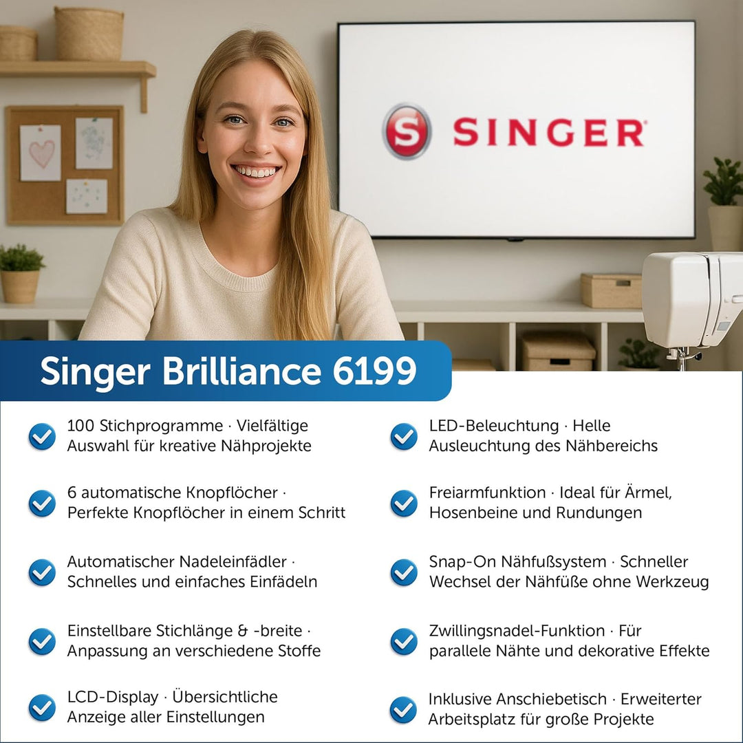 Singer Brilliance 6199 Computer-Nähmaschine