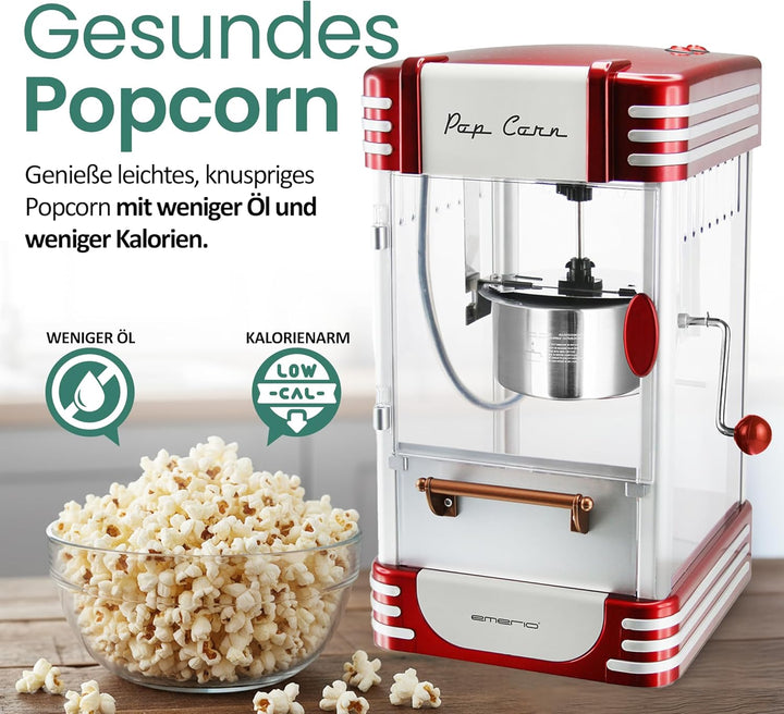 Emerio Popcornmaschine POM-120650, antihaftbeschichteter Behälter auch für süsses oder salziges Popc
