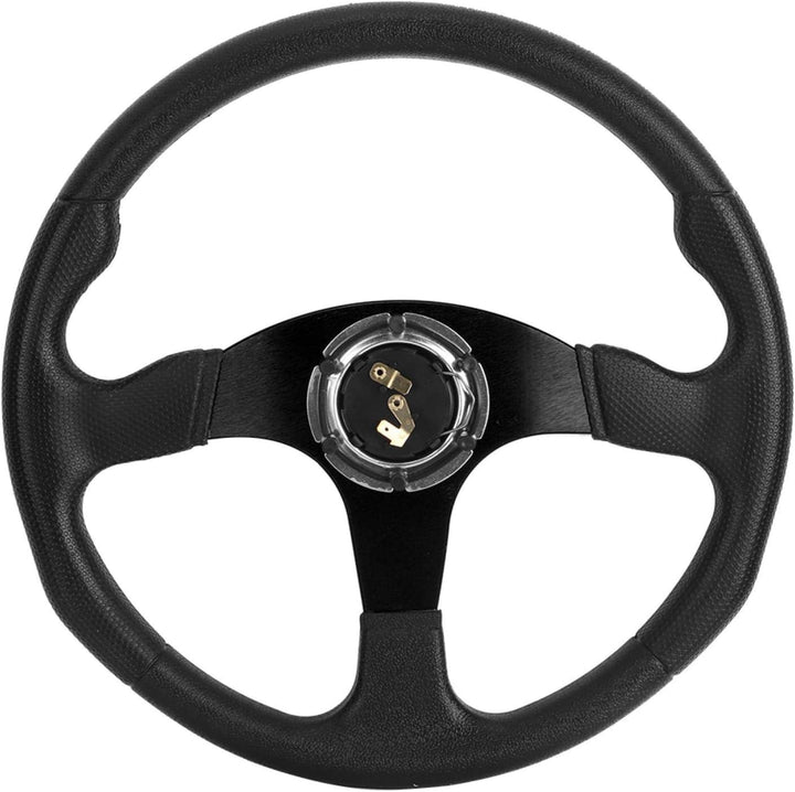 Lenkrad, Aluminiumlegierung und Lederrad, 350 mm/14 Zoll Rennwagen-Sportlenkrad, tiefe Schale mit bu