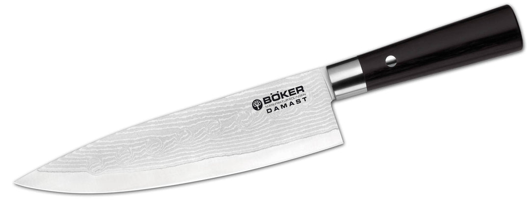 Böker 130421DAM Messer Damast Black Koch Gross, Schwarz, 33,8 cm Damast Black Kochmesser Gross, Dama