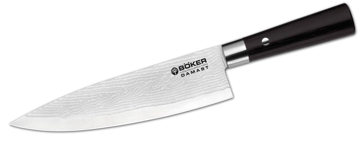 Böker 130421DAM Messer Damast Black Koch Gross, Schwarz, 33,8 cm Damast Black Kochmesser Gross, Dama