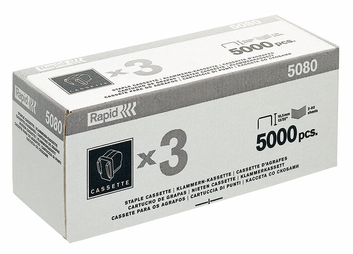 Rapid 20993701 Heftklammer-Kassette 5080, für elektrisches Heftgerät 5080e, 3x5000 Stück 15000 Piece