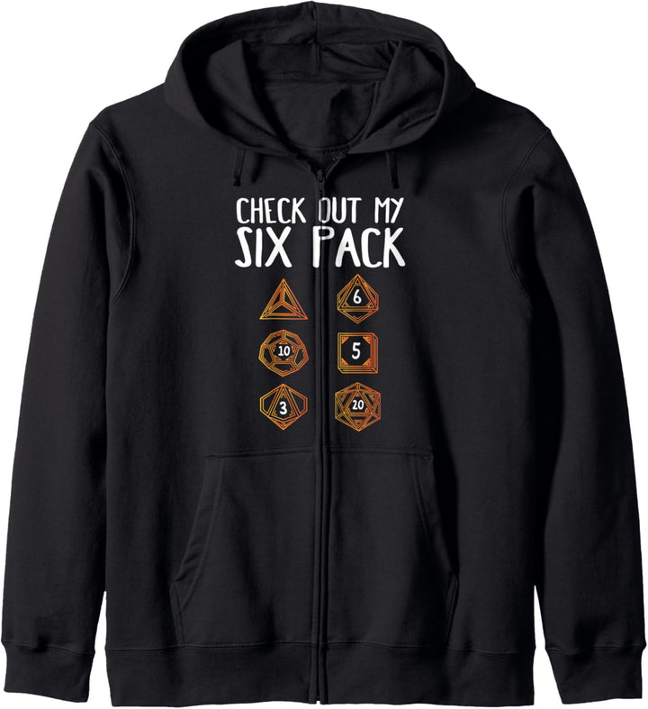 Check Out My Six Pack Dice D20 RPG Geschenk Kapuzenjacke