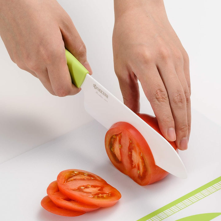 KYOCERA GEN COLOUR Santoku Keramikmesser FK-140WH-GR Santokumesser mit extrem scharfer Keramikklinge