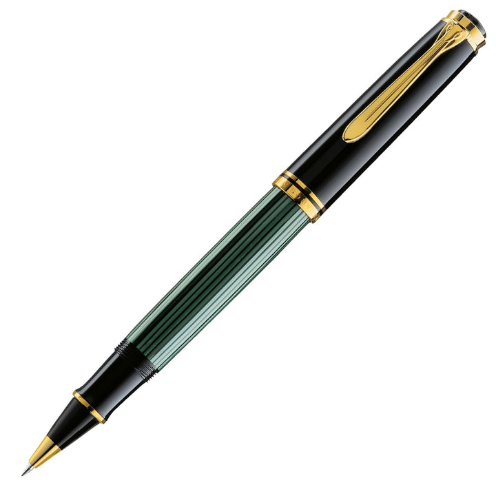 Pelikan Tintenroller Souverän 800, Schwarz-Grün, hochwertiger Roller im Geschenk-Etui, 997650