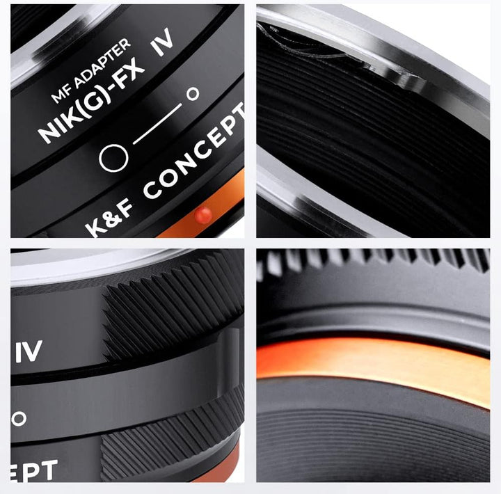 K&amp;F Concept Lens Mount Adapter NIK(G)-FX IV Manueller Fokus Kompatibel mit Nikon F (G-Typ) Objektiv