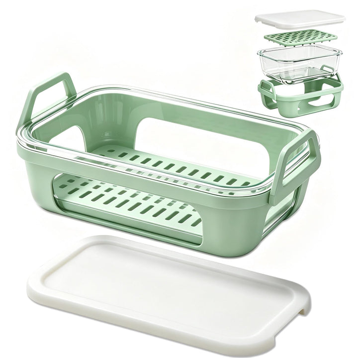 Glas Auflaufform für Airfryer, für Ninja/Cosori Heissluftfritteuse Zubehör mit Silikon-Innen, Auflau