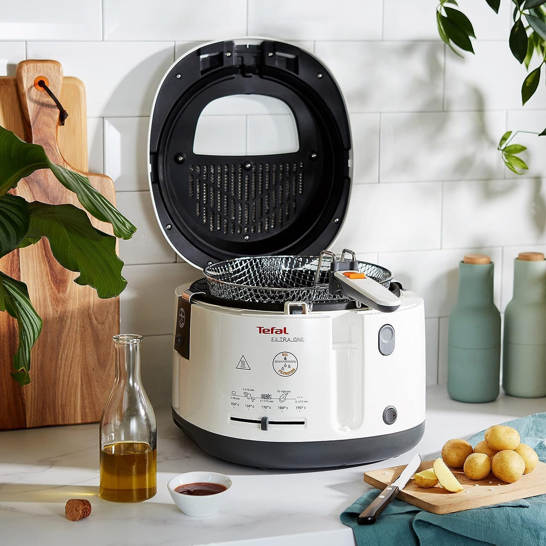 Tefal FF1631 Fritteuse Filtra One | 1.900 W | Kapazität 1,2 Kg | Clean-Oil-System | Auffangsieb für