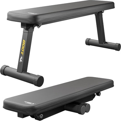 TREX SPORT TX-100B Flachbank | Hantelbank klappbar | Trainingsbank perfekt für Bankdrücken