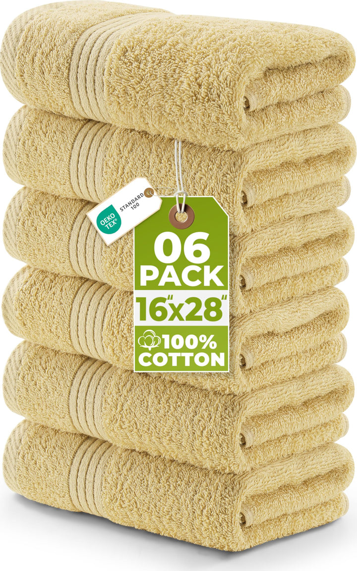 Utopia Handtücher, Baumwolle, 700 g/m², 6 Stück Beige, Beige
