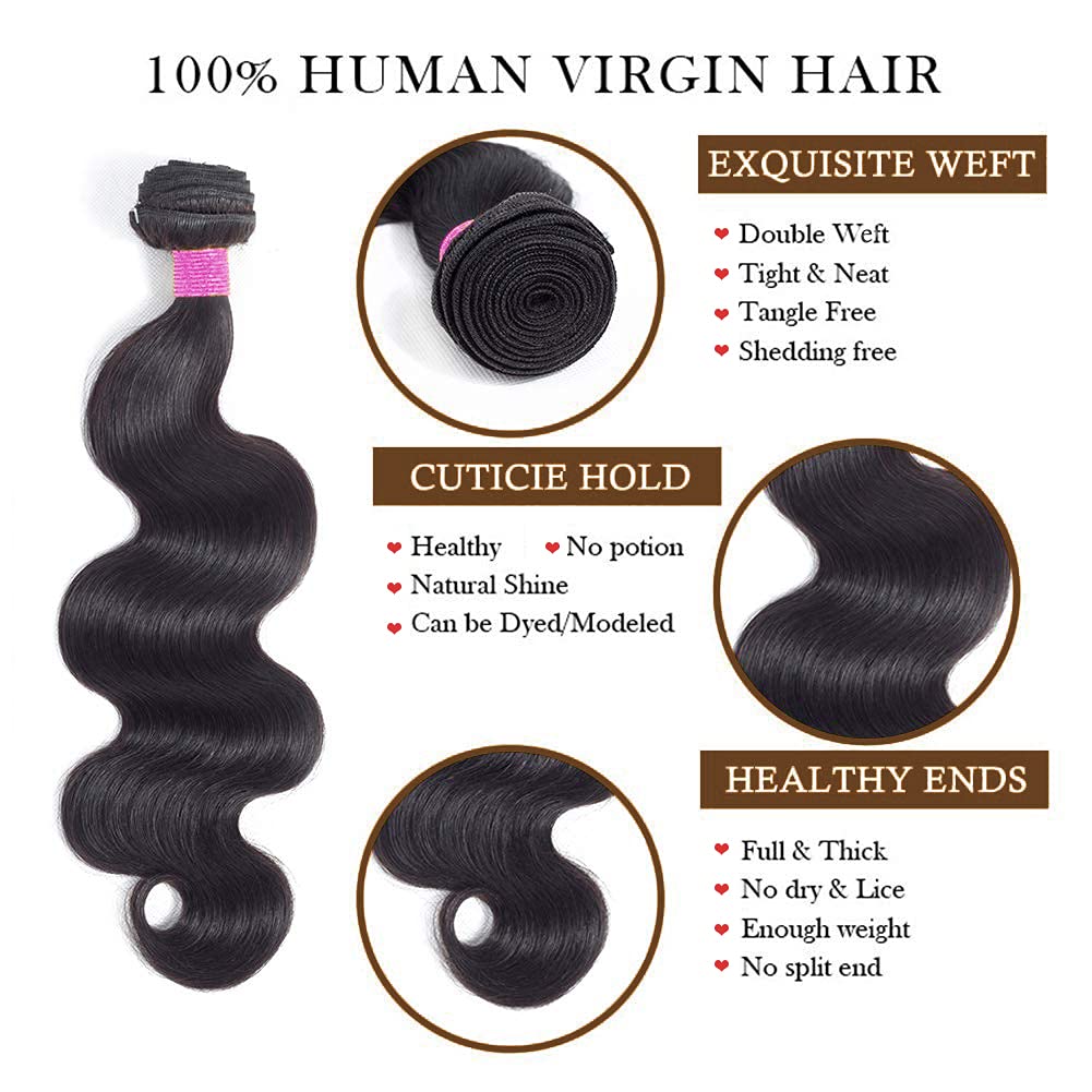 tissage Meche bresilien en lot naturel cheveux humain Body Wave Human Hair Bundles tissage bresilien