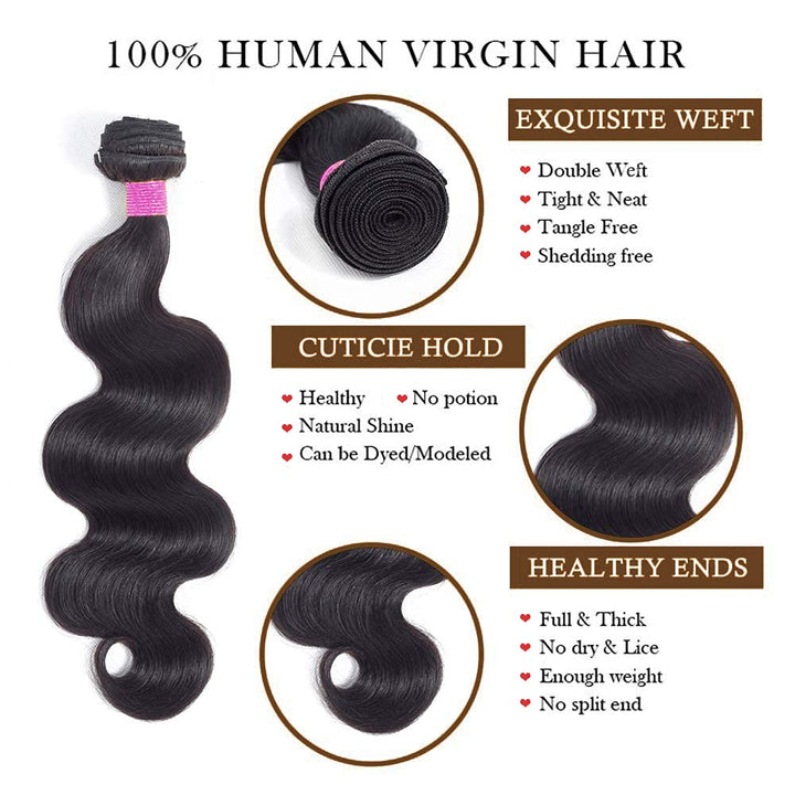 tissage Meche bresilien en lot naturel cheveux humain Body Wave Human Hair Bundles tissage bresilien