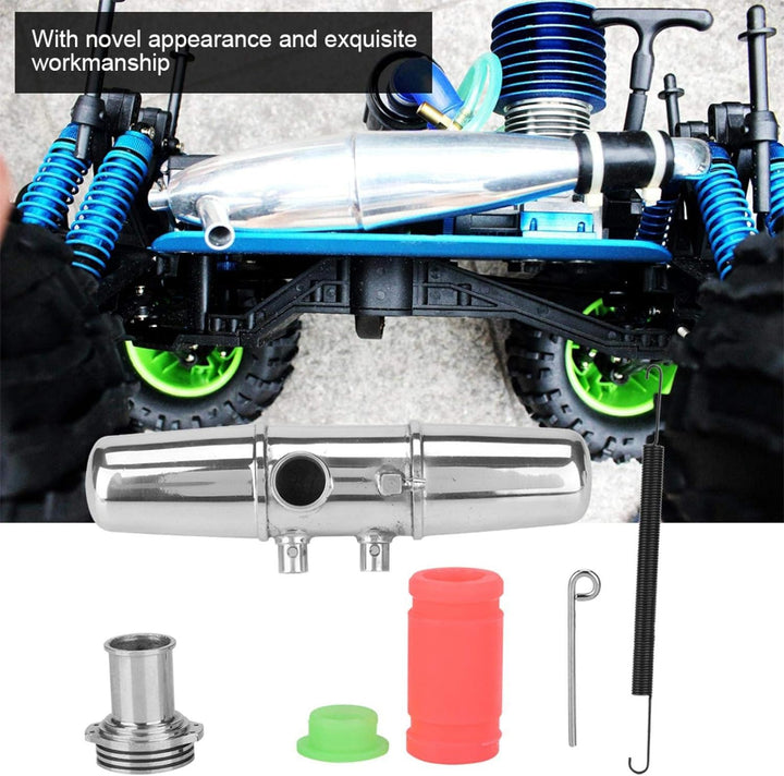RC-Auspuffrohr, Upgrade-Aluminiumlegierung-Doppelauspuff-Verbindungsrohr für HPI Savage 4,6/5,9 1/8