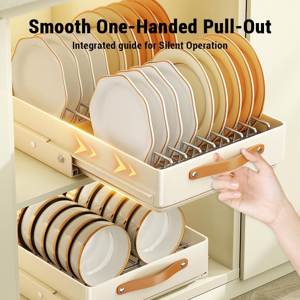 Ausziehbarer Schrank-Schubladen-Organizer, breit, 30 cm, Unterspüle-Organizer-Körbe, selbstklebende