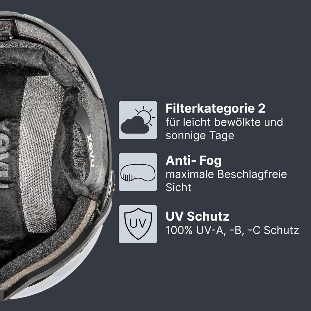 uvex Wanted Visor Visier Skihelm - Navy mat glacier - rhino matt 54-58 cm, glacier - rhino matt 54-5