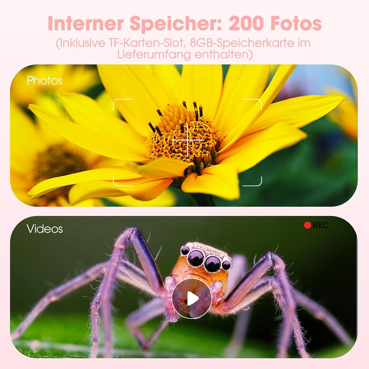 Mikroskop für Kinder, Kinderkamera Mikroskop mit 2-Zoll LCD HD Bildschirm, Hand Digital Microscope m